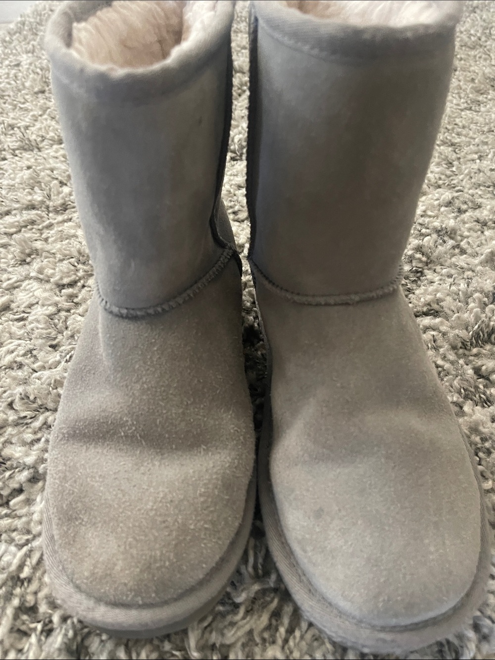 Koolaburra Kids Gray Suede Shearling Boots